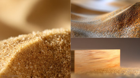 Close-up image showcasing the intricate patterns of fine grains and smooth wooden surfaces, highlighting earthy tones and natural beauty in a minimalist style.の素材