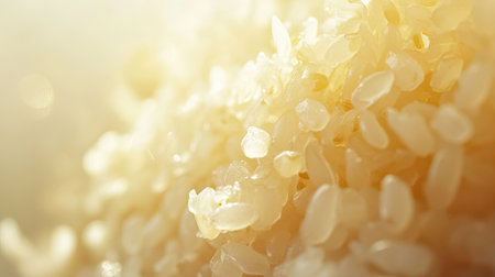 This close-up image showcases raw white sesame seeds, highlighting their delicate texture and natural sheen. Perfect for culinary and health-related projects.の素材