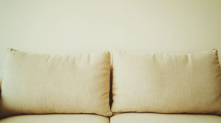 This image showcases a cozy, neutral sofa featuring soft cushions, perfect for a modern living room. Its minimalistic design enhances any home's tranquility and warmth.の素材
