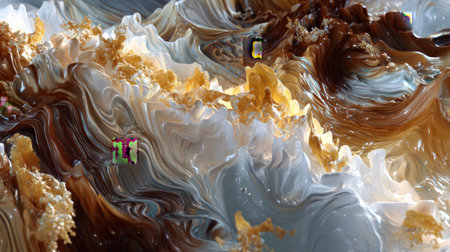 This image showcases a mesmerizing blend of earthy tones and fluid patterns, reminiscent of natural geological formations, ideal for art and design projects.の素材