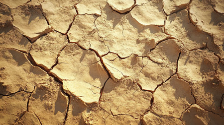 Explore the intricate patterns of dry earth with visible cracks, symbolizing the effects of drought and environmental change. Perfect for nature-themed projects.の素材