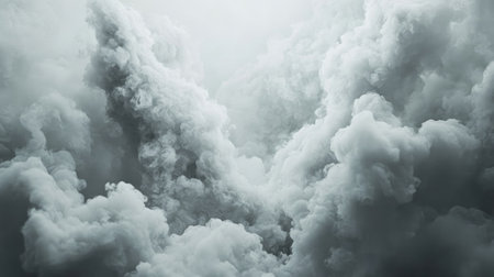 This atmospheric image features dense gray clouds, creating a dramatic and moody backdrop. Ideal for projects needing a sense of depth and emotion.の素材