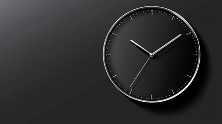 An elegant minimalist wall clock on a dark background, showcasing sleek design and modern aesthetics. Ideal for home decor inspiration and stylish interiors.の素材