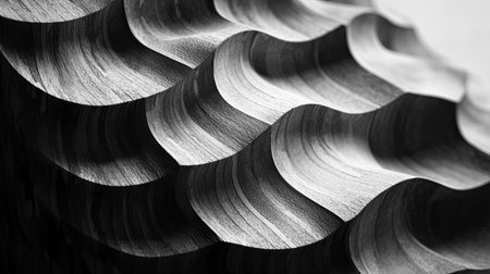 This captivating image features intricate wooden waves illuminated by soft lighting, showcasing the beauty of natural textures and elegant design.の素材