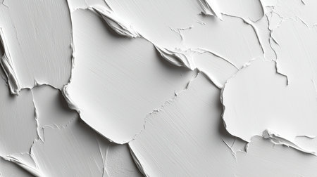 This image showcases a detailed close-up of a white textured surface with layered paint, offering an abstract artistic background for design projects.の素材