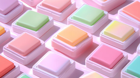 A captivating arrangement of colorful pastel squares featuring soft hues, creating a delightful visual experience for design enthusiasts and creators.の素材