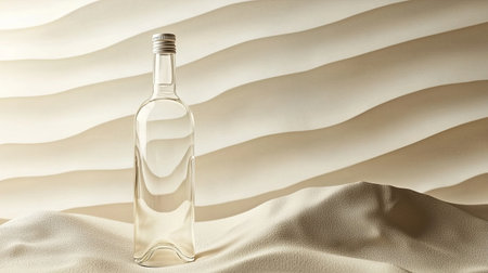 A gravity hill illusion where a bottle rolls up instead of down, with space for text.の素材