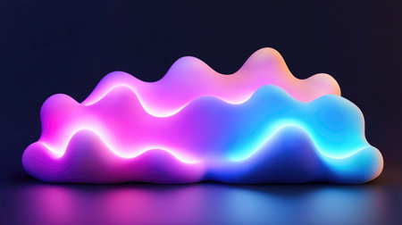 This captivating image features colorful light waves in soft shapes, creating a vibrant and modern visual ideal for artistic and contemporary projects.の素材