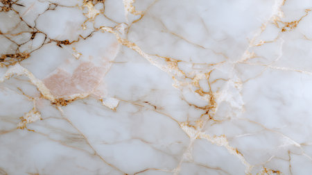 Beautiful white marble surface featuring elegant golden veins, ideal for use in interior design projects, architecture, and luxury decor.の素材