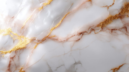 This stunning image showcases an elegant marble texture featuring white stone with delicate veins and striking gold highlights, perfect for luxury designs.の素材