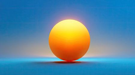 A mesmerizing image featuring a glowing orange sun against a tranquil blue background, creating a serene and calming atmosphere perfect for artistic projects.の素材