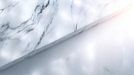 This elegant white marble surface features subtle gray veins and soft lighting effects, ideal for modern interior design and creative projects.の素材