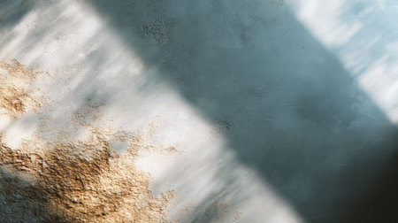 This image showcases an abstract wall texture, blending warm brown and cool blue hues with soft shadows, perfect for creating artistic atmospheres in design projects.の素材