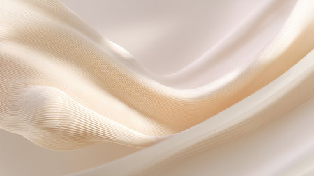 This image showcases the soft, flowing textures of cream fabric with delicate patterns, beautifully capturing light and shadow in an elegant manner.の素材