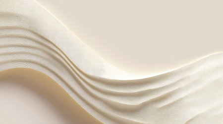 This image features a serene and elegant soft fabric flowing gently across a smooth surface, showcasing subtle textures and warm cream tones ideal for textiles and design projects.の素材