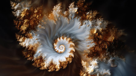 An intricate abstract artwork showcasing swirling patterns and elegant colors, perfect for creative projects requiring a touch of sophistication.の素材