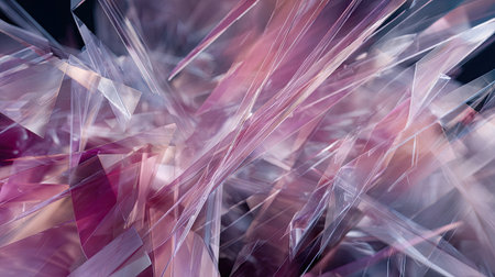 This vibrant abstract image features dynamic pink and purple geometric shapes with sharp angles and lines, creating a mesmerizing visual experience.の素材