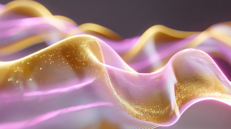 This image showcases abstract waves of light and color, creating a dreamy and ethereal ambiance perfect for modern design projects. Ideal for backgrounds.の素材