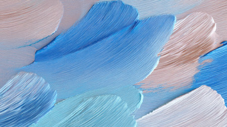 This image features soft abstract brush strokes in light blue, beige, and pastel tones, perfect for creative backgrounds or design projects.の素材