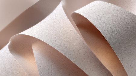 This image showcases elegant curves of soft textured paper in gentle neutral tones. Perfect for creative projects and modern design applications, it highlights artistry and minimalism.の素材