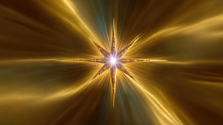 An enchanting golden starburst radiates energy against a soft, vibrant background, creating a captivating abstract composition filled with light and beauty.の素材