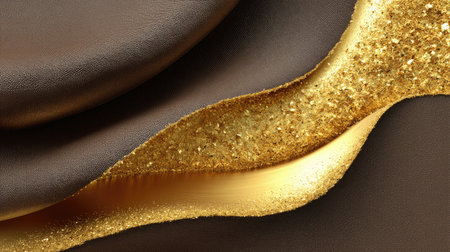 This image features a luxurious fabric with intricate textures and stunning golden accents, ideal for design projects that require elegance and sophistication.の素材