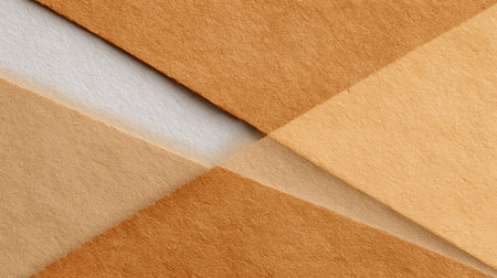 Abstract composition featuring textured geometric shapes in various shades of brown and cream, ideal for creative projects, backgrounds, or design inspiration.の素材