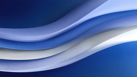 This abstract composition features flowing waves of blue and white textures, creating a serene backdrop ideal for modern design projects and artistic endeavors.の素材