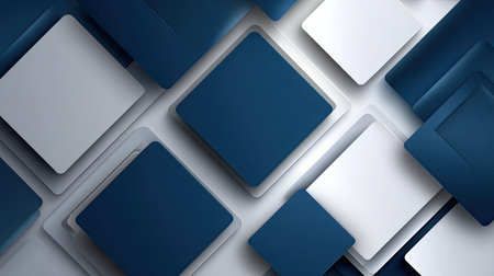 A captivating modern abstract background featuring layered geometric shapes in shades of blue, gray, and white. Perfect for design projects, presentations, and artistic visuals.の素材