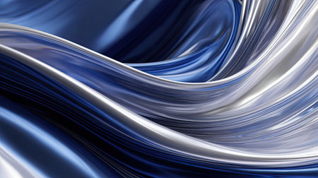 This mesmerizing abstract image features elegant flowing textures in shades of blue and silver, perfect for backgrounds and creative projects.の素材
