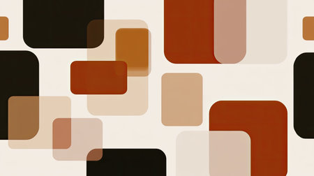 Discover an abstract background featuring overlaying rectangles in warm earthy tones, perfect for modern design projects and creative applications.の素材