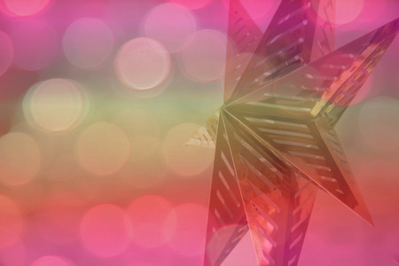 Closeup of red bauble a decorated Christmas treeの写真素材