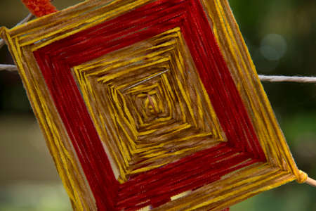 Textile art form many shapes backgroundの写真素材