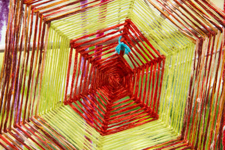 Textile art form many shapes background