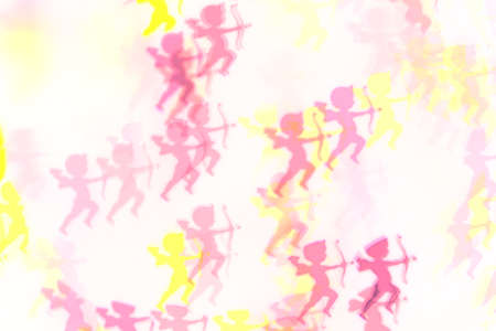 Bokeh, vibrant colors on a white background on the surfaceの写真素材