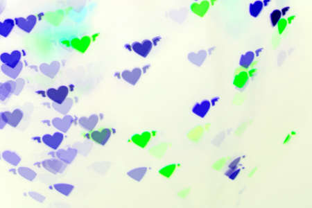 Bokeh, vibrant colors on a white background on the surfaceの写真素材