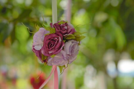 The colorful bouquet of fake flowers in the weddingの写真素材