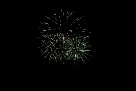 set of fireworks isolated on black backgroundの写真素材