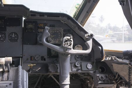 Instrument panel and controls the aircraft old.