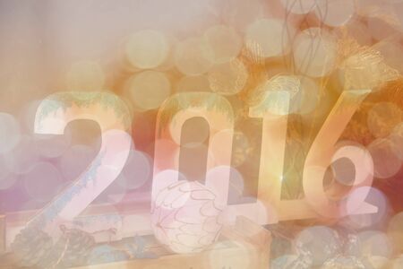 New Year 2016 on a beautiful background bokeh background abstract.