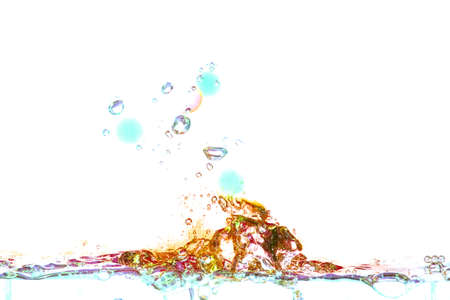 Water isolated on white background motion blur.の写真素材