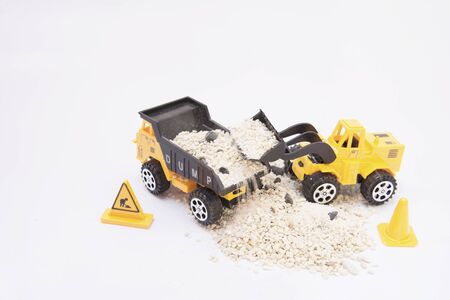 Toy loader Background with copy spaceの写真素材