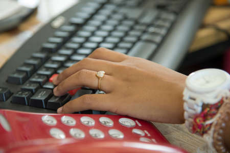 Accountant Checking Invoice In Office Blurred
