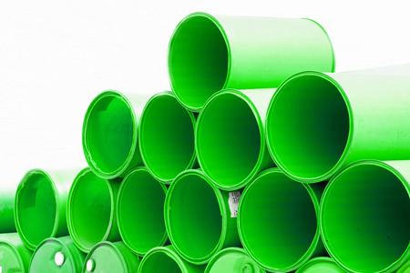 chemical drums on pallets in a warehouse Abstract backgroundの写真素材