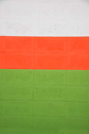 Concrete block walls are colorful, textured background.の写真素材