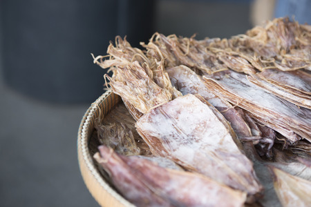 Squid seafood market in Thailandの写真素材