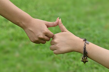Focus blur hand happy holding hands.