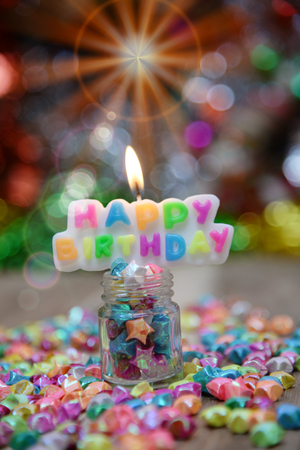 A beautiful view of the sentence happy birthdayの写真素材