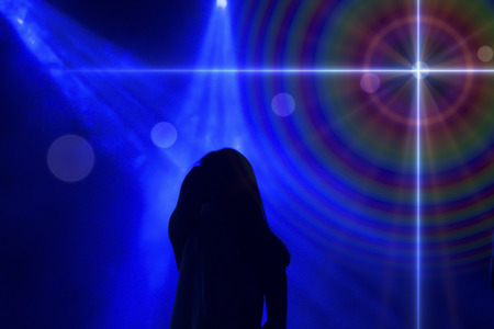 Gradient background blur of night light bokeh abstract background textureの写真素材