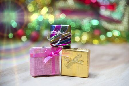 New Year gift boxes on Abstract backgroundの写真素材